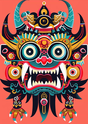 Japanese Oni Yokai Mask