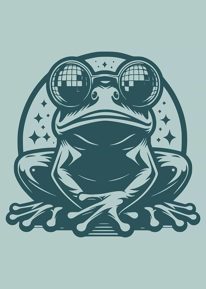 Funny Disco Frog in Green