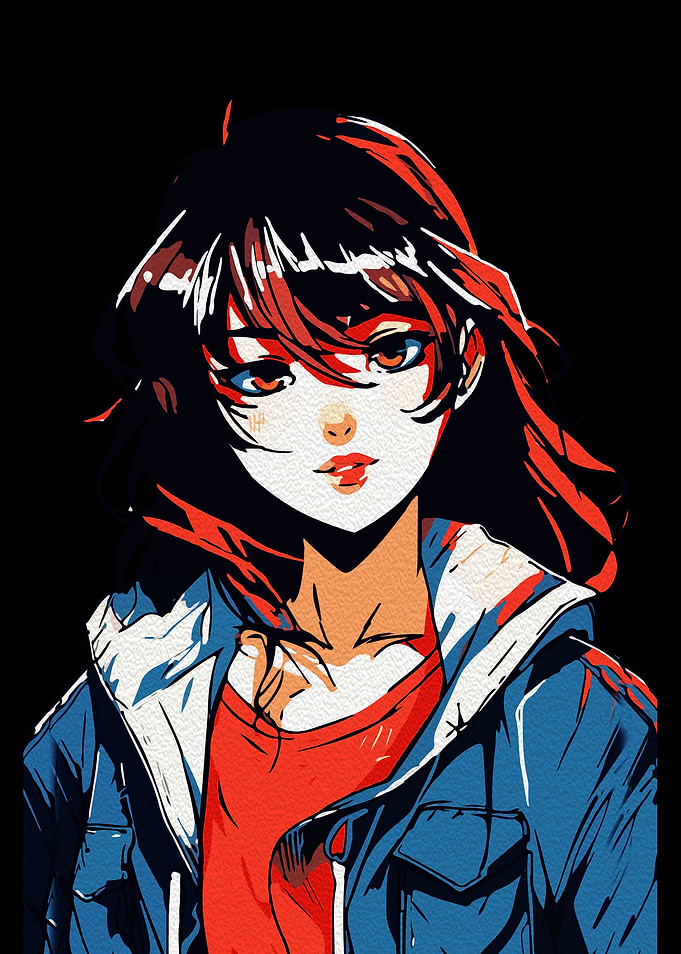 Anime Girl with Red Hair