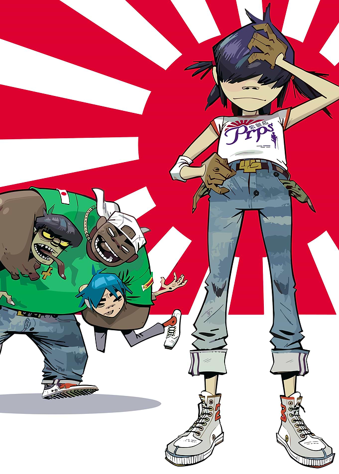 Gorillaz Band Cartoon Art