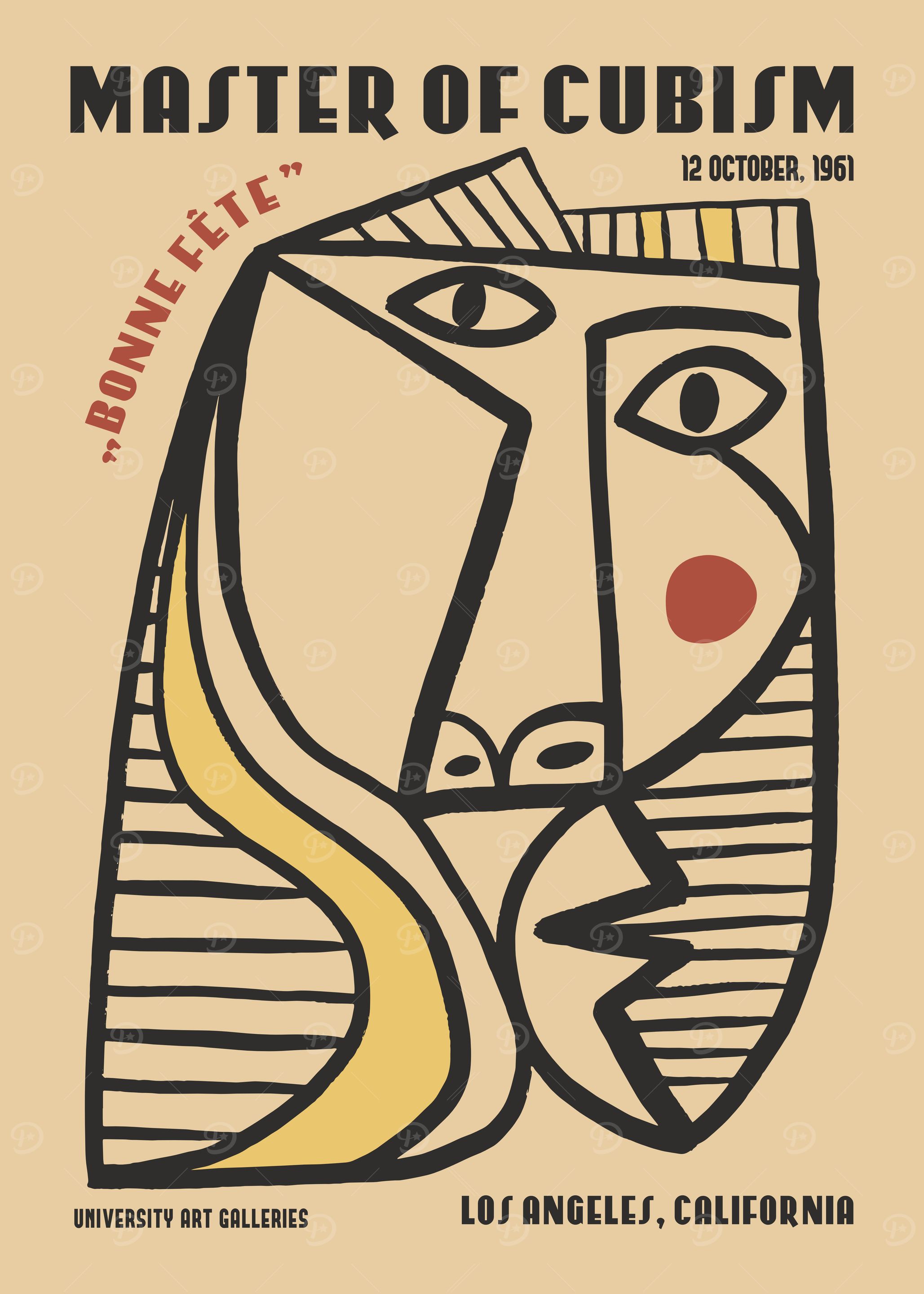 Cubist Picasso Portrait Poster