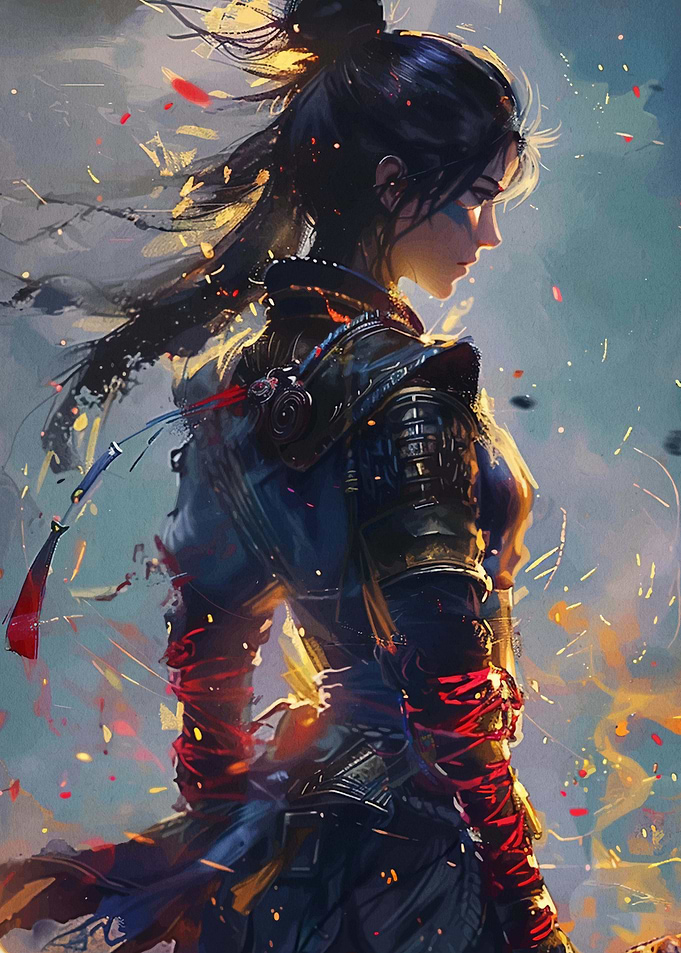 Warrior Woman in Battle