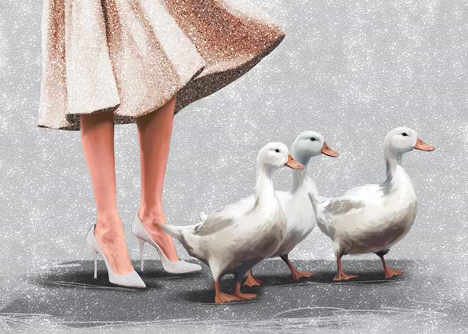 Woman and Ducks