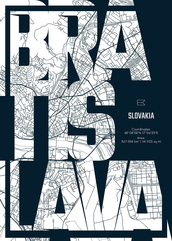 Bratislava City Map Art