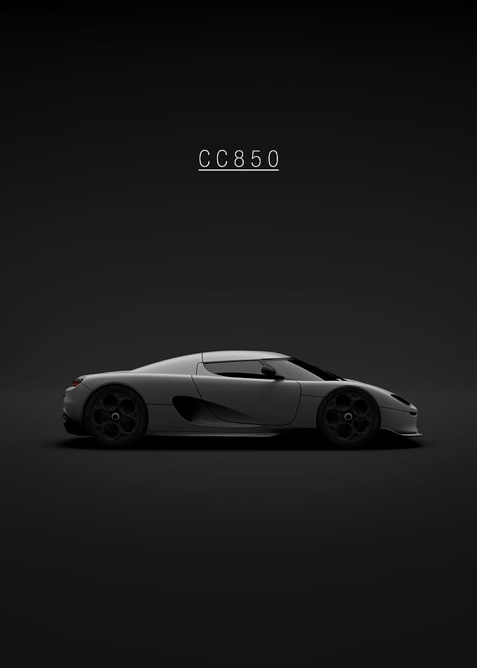 Grey Koenigsegg CC850 Supercar Side View