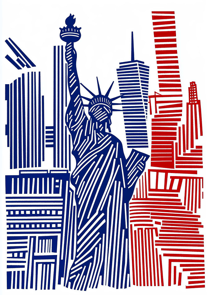 Statue of Liberty NYC Line Art