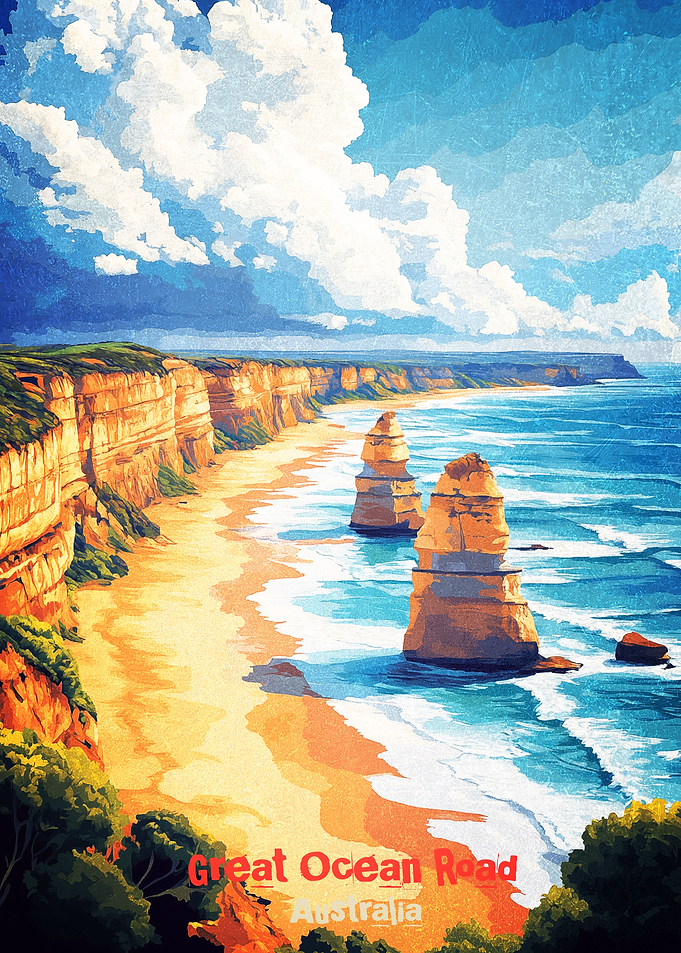 Great Ocean Road Art Poster