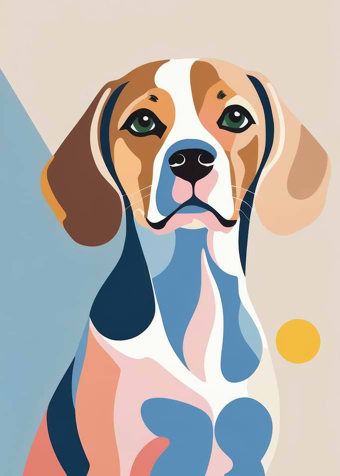 Beagle Dog Abstract Art