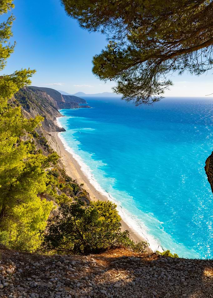 Coastal View with Turquoise Waters, Greek Island