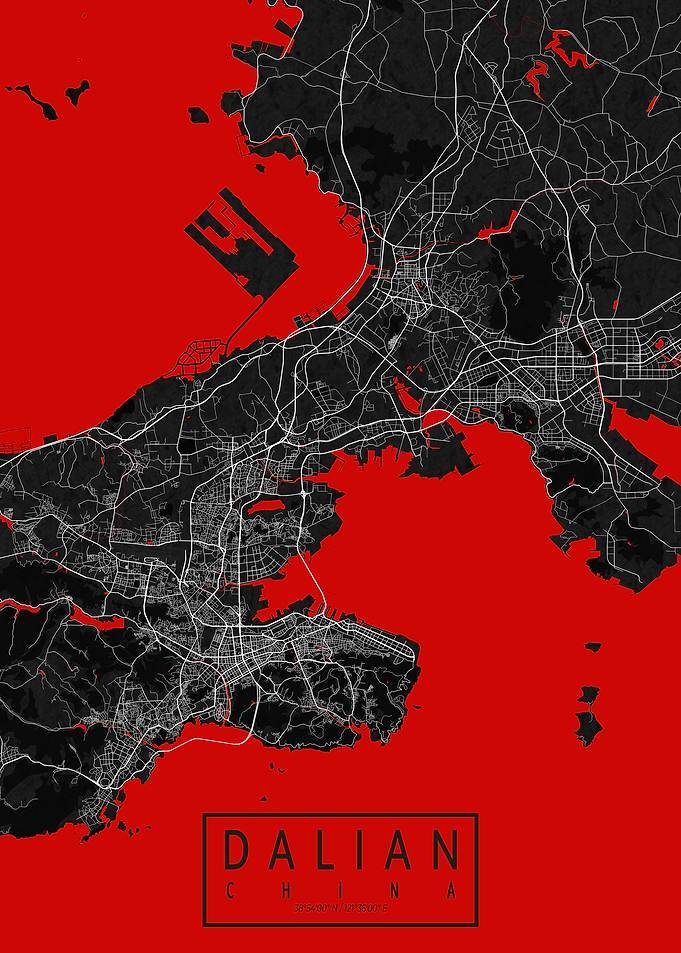 Dalian City Map China Oriental