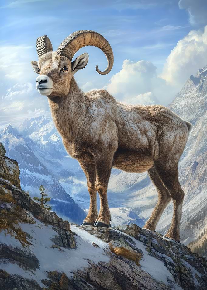 Ibex Mountain Goat Portrait