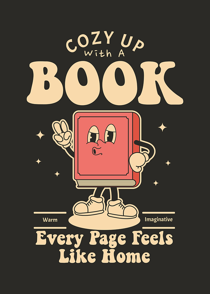 Cozy Up with a Book Cartoon