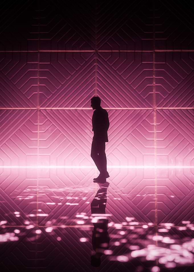 Silhouette in Pink Room
