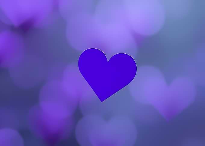 Purple Heart on Blurred Background