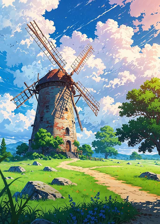 Windmill in a Meadow