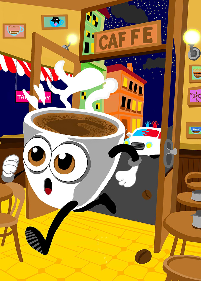 Coffee Cup Running Away