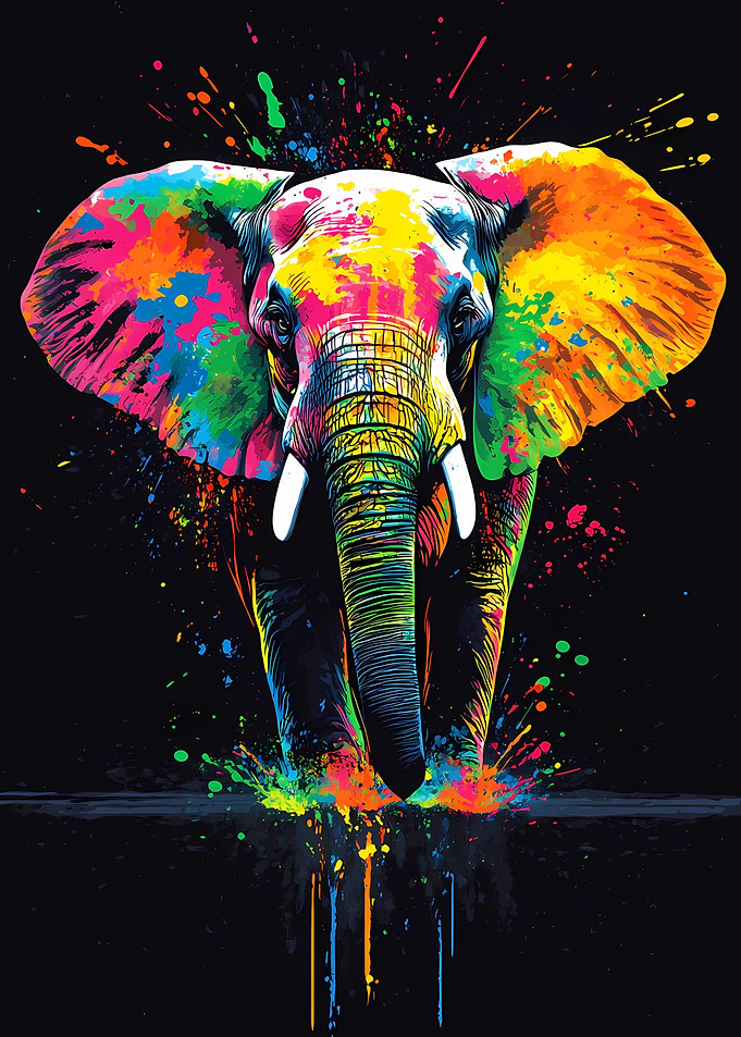 Colorful Elephant Splash