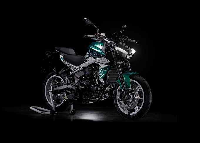 Green and White Motorcycle