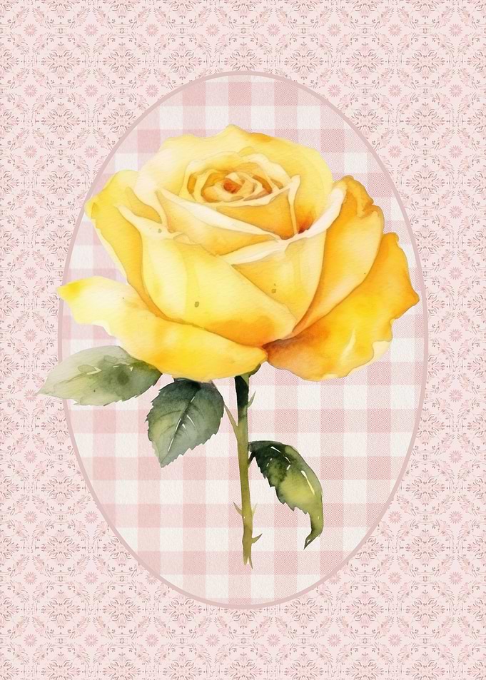 Yellow Rose Watercolor Wall Decor
