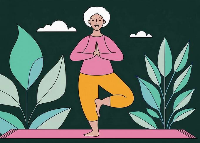 Yoga Tree Pose Illustration
