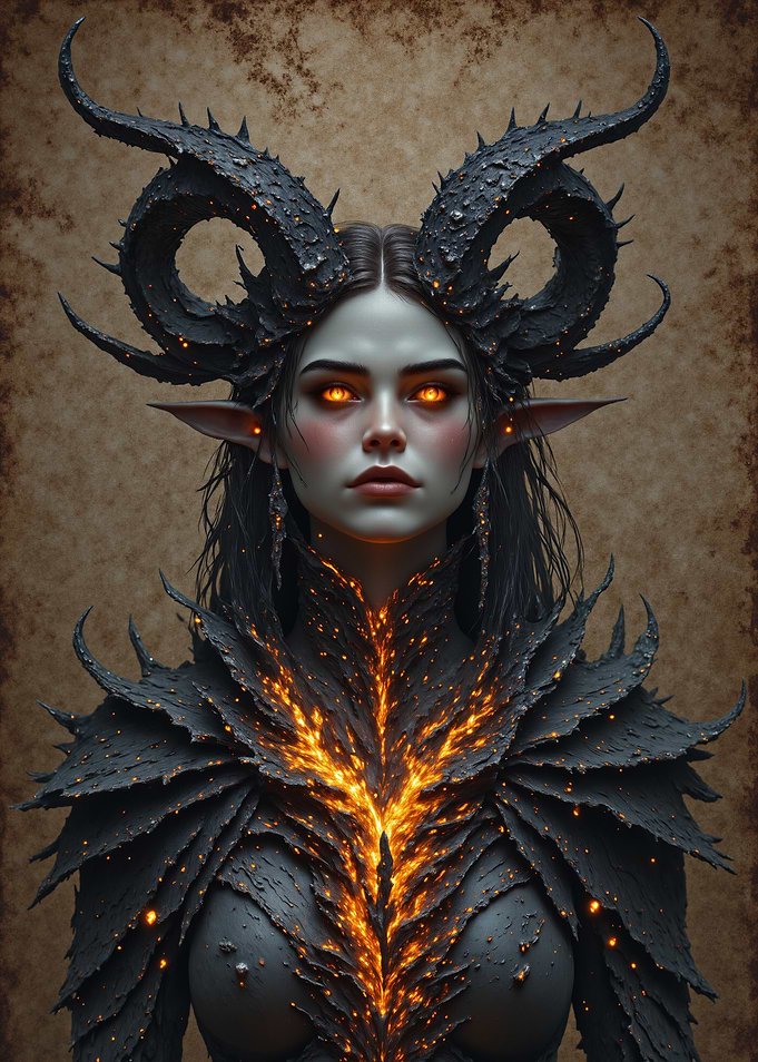 Demoness with Burning Armor