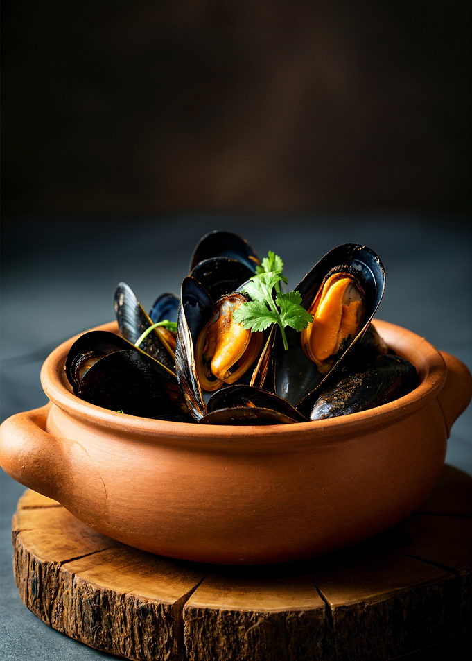 Steamed Mussels in Clay Pot