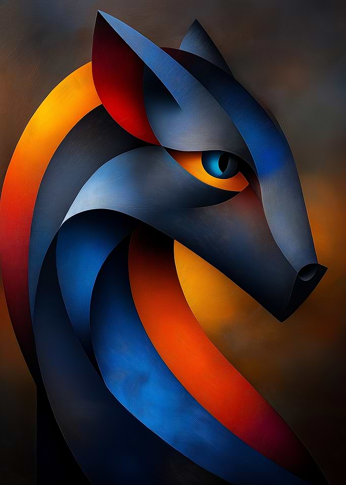 Cubist Wolf Spirit