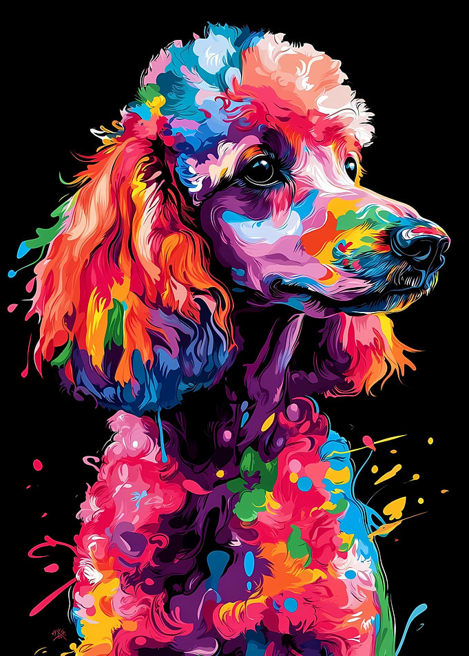 Colorful Poodle Art