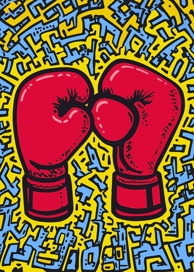 Boxing Gloves Graffiti Art