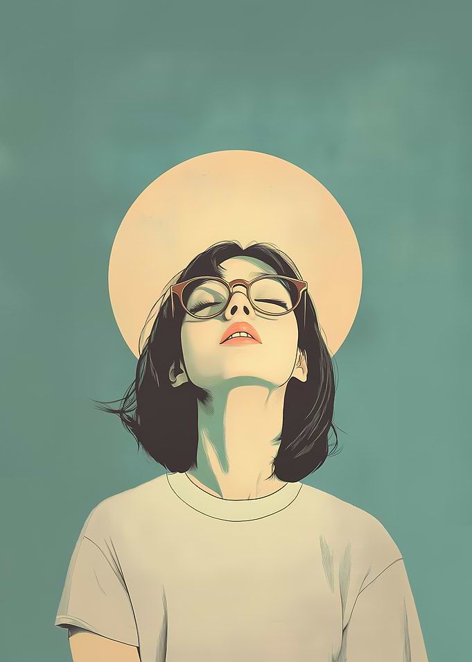 Woman with Glasses and Sun