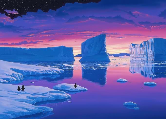 Penguins on Icebergs