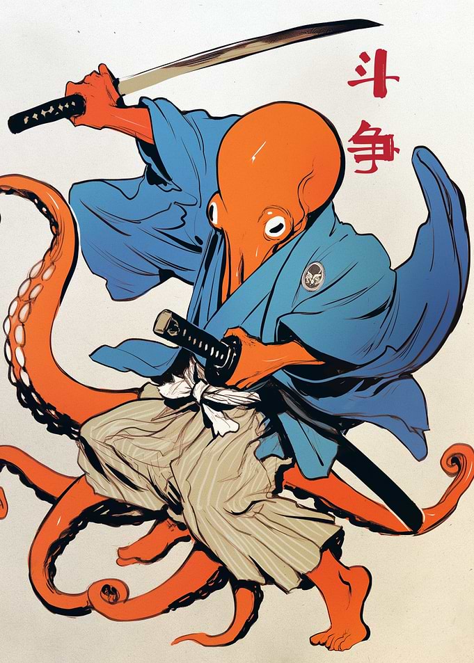Octopus Samurai - Octopus ninja