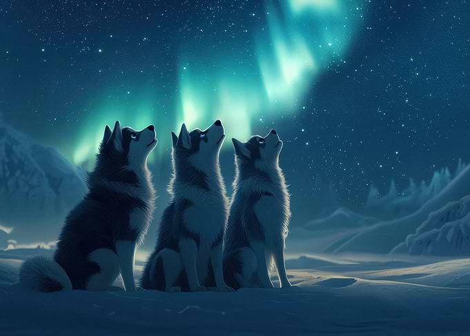 Husky Aurora Borealis