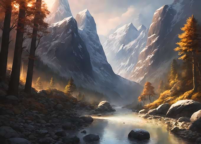 Mountain River Landscape
