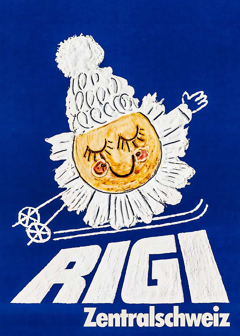 Rigi Mountain Logo — vintage travel poster on metal