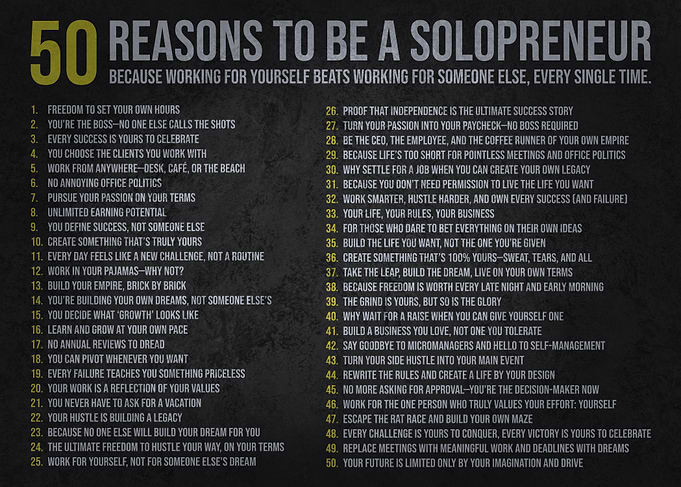 50 Reasons to Be a Solopreneur