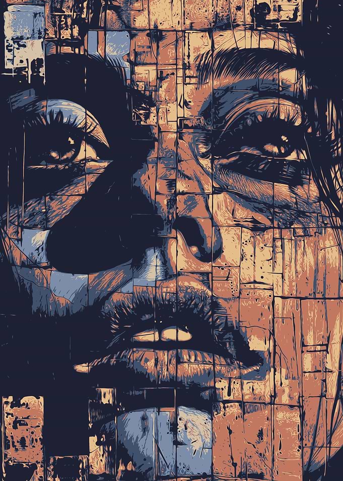 Digital Portrait with Grid