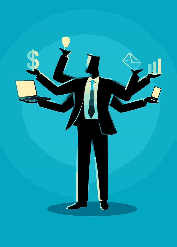 Multitasking Businessman