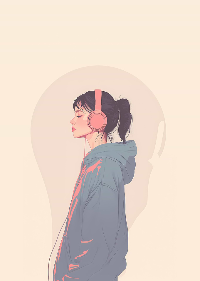 Girl Listening to Music