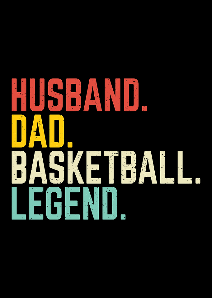 vintage distressed husband dad basketball legend retro style design