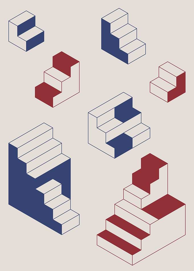 Abstract colorful stairs