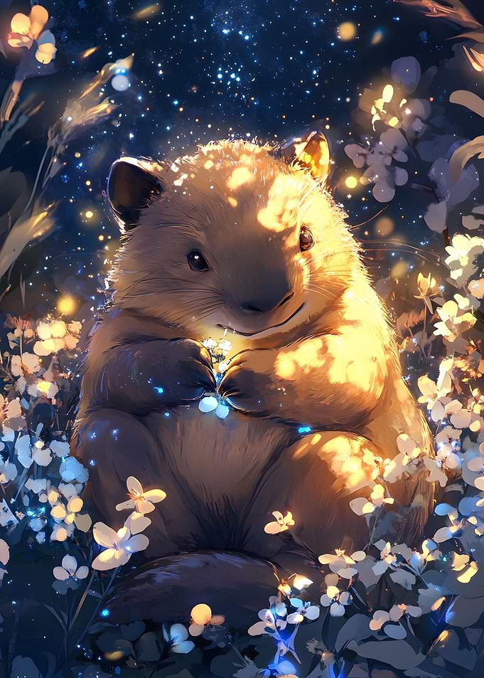 Cute Wombat Dreamy artwork - Little paws