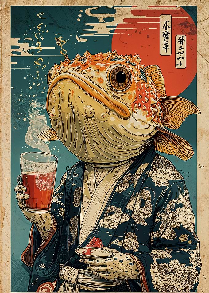 Pufferfish in Kimono