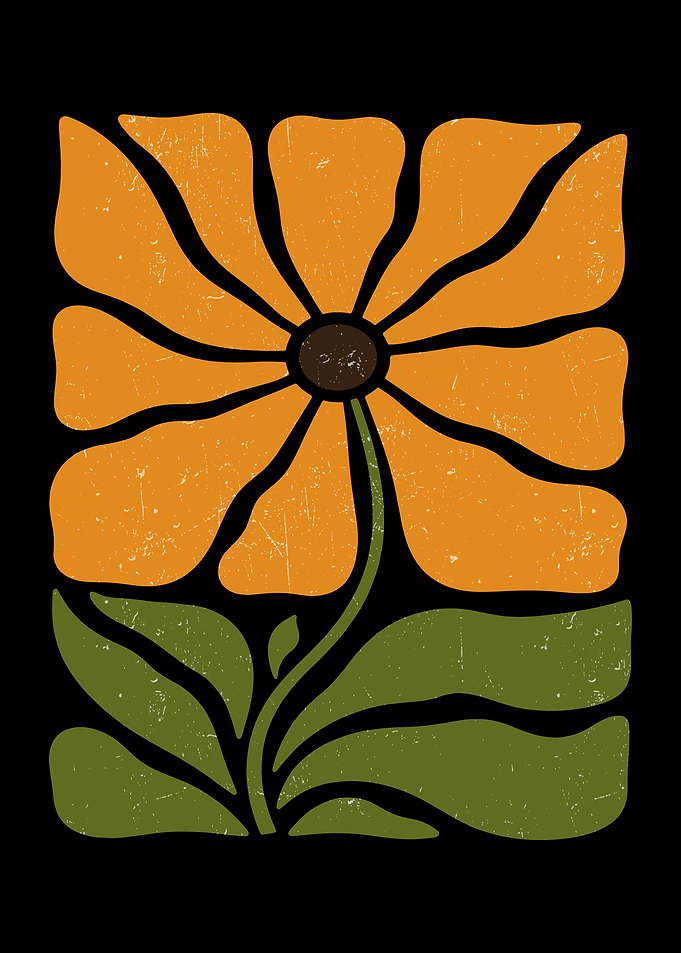 Retro Flower Illustration