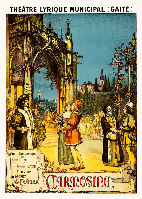 Carnosine Opera Poster — retro advertising art on metal