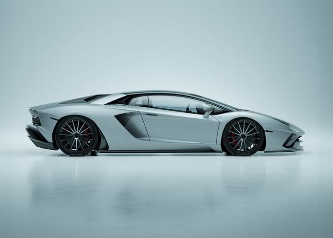 Silver Lamborghini Aventador
