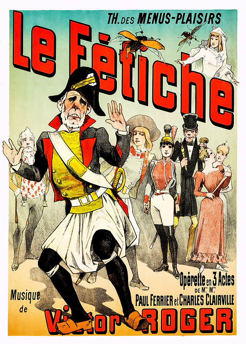 Le Fétiche Vintage Poster — retro advertising art on metal