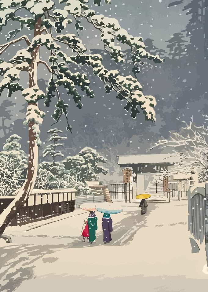 Snowy Japanese Landscape