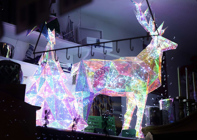 Geometric Deer & Tree Lights