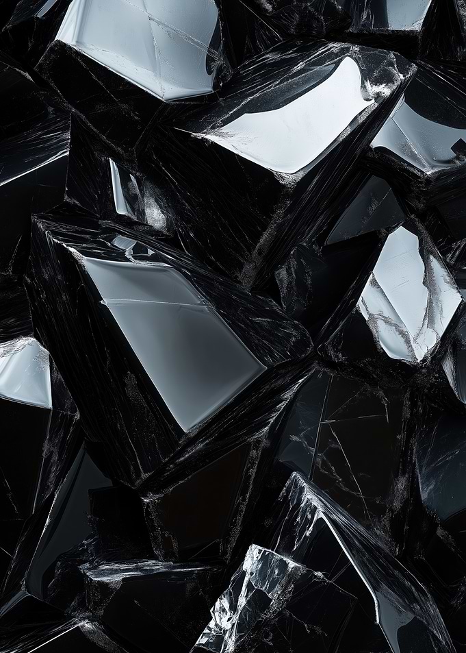 Black Obsidian Crystal Abstract
